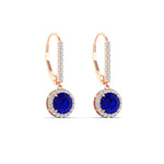 Load image into Gallery viewer, 1-carat-diamond-cute-dangle-halo-round-sapphire-earrings-in-rose-gold-FDEAR11235ROGSABL-1.00-CT-NL-RG.jpg
