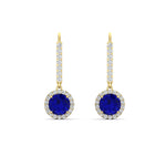 Load image into Gallery viewer, 1-carat-diamond-cute-dangle-halo-round-sapphire-earrings-in-yellow-gold-FDEAR11235ROGSABL-1.00-CT-NL-YG.jpg
