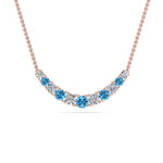Load image into Gallery viewer, 1-carat-diamond-graduated-smile-necklace-with-blue-topaz-in-FDPD9195GICBLTO-NL-RG
