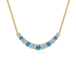 Load image into Gallery viewer, 1-carat-diamond-graduated-smile-necklace-with-blue-topaz-in-FDPD9195GICBLTO-NL-YG
