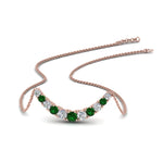 Load image into Gallery viewer, 1-carat-diamond-graduated-smile-necklace-with-emerald-in-FDPD9195GEMGR-NL-RG
