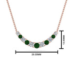 Load image into Gallery viewer, 1-carat-diamond-graduated-smile-necklace-with-emerald-in-FDPD9195GEMGR-NL-RG
