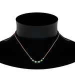 Load image into Gallery viewer, 1-carat-diamond-graduated-smile-necklace-with-emerald-in-FDPD9195GEMGR-NL-RG
