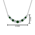 Load image into Gallery viewer, 1-carat-diamond-graduated-smile-necklace-with-emerald-in-FDPD9195GEMGR-NL-WG

