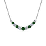 Load image into Gallery viewer, 1-carat-diamond-graduated-smile-necklace-with-emerald-in-FDPD9195GEMGR-NL-WG
