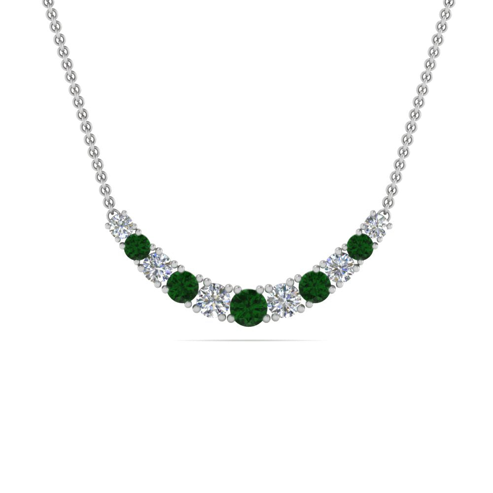 1-carat-diamond-graduated-smile-necklace-with-emerald-in-FDPD9195GEMGR-NL-WG