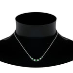 Load image into Gallery viewer, 1-carat-diamond-graduated-smile-necklace-with-emerald-in-FDPD9195GEMGR-NL-WG
