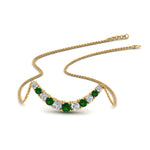 Load image into Gallery viewer, 1-carat-diamond-graduated-smile-necklace-with-emerald-in-FDPD9195GEMGR-NL-YG
