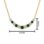 Load image into Gallery viewer, 1-carat-diamond-graduated-smile-necklace-with-emerald-in-FDPD9195GEMGR-NL-YG

