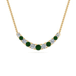 Load image into Gallery viewer, 1-carat-diamond-graduated-smile-necklace-with-emerald-in-FDPD9195GEMGR-NL-YG
