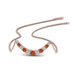 Load image into Gallery viewer, 1-carat-diamond-graduated-smile-necklace-with-orange-sapphire-in-FDPD9195GSAOR-NL-RG
