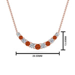 Load image into Gallery viewer, 1-carat-diamond-graduated-smile-necklace-with-orange-sapphire-in-FDPD9195GSAOR-NL-RG

