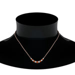 Load image into Gallery viewer, 1-carat-diamond-graduated-smile-necklace-with-orange-sapphire-in-FDPD9195GSAOR-NL-RG
