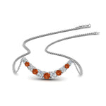 Load image into Gallery viewer, 1-carat-diamond-graduated-smile-necklace-with-orange-sapphire-in-FDPD9195GSAOR-NL-WG

