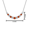 Load image into Gallery viewer, 1-carat-diamond-graduated-smile-necklace-with-orange-sapphire-in-FDPD9195GSAOR-NL-WG