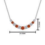 Load image into Gallery viewer, 1-carat-diamond-graduated-smile-necklace-with-orange-sapphire-in-FDPD9195GSAOR-NL-WG

