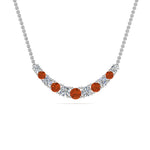 Load image into Gallery viewer, 1-carat-diamond-graduated-smile-necklace-with-orange-sapphire-in-FDPD9195GSAOR-NL-WG
