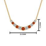 Load image into Gallery viewer, 1-carat-diamond-graduated-smile-necklace-with-orange-sapphire-in-FDPD9195GSAOR-NL-YG
