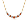 Load image into Gallery viewer, 1-carat-diamond-graduated-smile-necklace-with-orange-sapphire-in-FDPD9195GSAOR-NL-YG