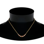 Load image into Gallery viewer, 1-carat-diamond-graduated-smile-necklace-with-orange-sapphire-in-FDPD9195GSAOR-NL-YG
