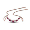 Load image into Gallery viewer, 1-carat-diamond-graduated-smile-necklace-with-pink-sapphire-in-FDPD9195GSADRPI-NL-RG