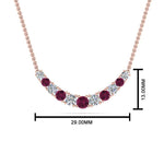 Load image into Gallery viewer, 1-carat-diamond-graduated-smile-necklace-with-pink-sapphire-in-FDPD9195GSADRPI-NL-RG
