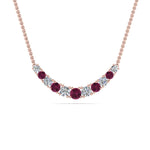 Load image into Gallery viewer, 1-carat-diamond-graduated-smile-necklace-with-pink-sapphire-in-FDPD9195GSADRPI-NL-RG
