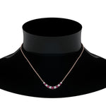 Load image into Gallery viewer, 1-carat-diamond-graduated-smile-necklace-with-pink-sapphire-in-FDPD9195GSADRPI-NL-RG
