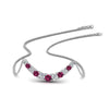 Load image into Gallery viewer, 1-carat-diamond-graduated-smile-necklace-with-pink-sapphire-in-FDPD9195GSADRPI-NL-WG