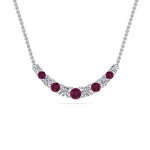 Load image into Gallery viewer, 1-carat-diamond-graduated-smile-necklace-with-pink-sapphire-in-FDPD9195GSADRPI-NL-WG
