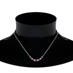 Load image into Gallery viewer, 1-carat-diamond-graduated-smile-necklace-with-pink-sapphire-in-FDPD9195GSADRPI-NL-WG

