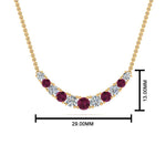 Load image into Gallery viewer, 1-carat-diamond-graduated-smile-necklace-with-pink-sapphire-in-FDPD9195GSADRPI-NL-YG
