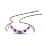 Load image into Gallery viewer, 1-carat-diamond-graduated-smile-necklace-with-purple-topaz-in-FDPD9195GVITO-NL-RG
