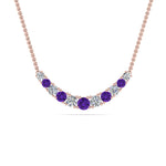 Load image into Gallery viewer, 1-carat-diamond-graduated-smile-necklace-with-purple-topaz-in-FDPD9195GVITO-NL-RG
