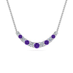 Load image into Gallery viewer, 1-carat-diamond-graduated-smile-necklace-with-purple-topaz-in-FDPD9195GVITO-NL-WG
