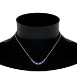 Load image into Gallery viewer, 1-carat-diamond-graduated-smile-necklace-with-purple-topaz-in-FDPD9195GVITO-NL-WG
