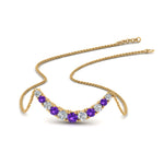 Load image into Gallery viewer, 1-carat-diamond-graduated-smile-necklace-with-purple-topaz-in-FDPD9195GVITO-NL-YG
