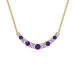 Load image into Gallery viewer, 1-carat-diamond-graduated-smile-necklace-with-purple-topaz-in-FDPD9195GVITO-NL-YG
