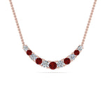 Load image into Gallery viewer, 1-carat-diamond-graduated-smile-necklace-with-ruby-in-FDPD9195GRUDR-NL-RG
