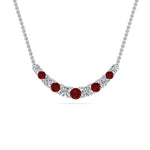 Load image into Gallery viewer, 1-carat-diamond-graduated-smile-necklace-with-ruby-in-FDPD9195GRUDR-NL-WG
