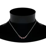 Load image into Gallery viewer, 1-carat-diamond-graduated-smile-necklace-with-ruby-in-FDPD9195GRUDR-NL-WG
