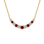 Load image into Gallery viewer, 1-carat-diamond-graduated-smile-necklace-with-ruby-in-FDPD9195GRUDR-NL-YG
