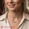 Load image into Gallery viewer, 1-carat-diamond-graduated-smile-necklace-with-sapphire-in-FDPD9195