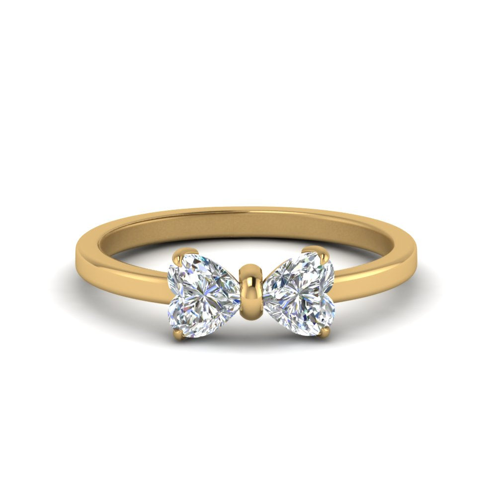 1 Ct Diamond Heart Bow Ring