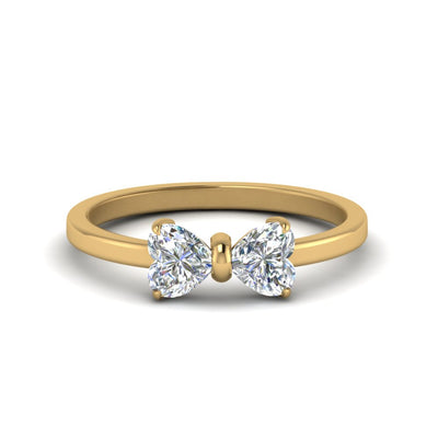 1 Ct Diamond Heart Bow Ring