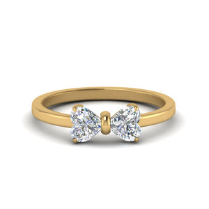 1 Ct Diamond Heart Bow Ring