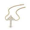 Load image into Gallery viewer, 1+Carat+Diamond+Simple+Cross+Pendant+with+Lab+Diamond+In+14K+Yellow+Gold-FDPD10825-1.00+CT-1+1