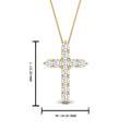 Thumbnail 37 - 1+Carat+Diamond+Simple+Cross+Pendant+with+Lab+Diamond+In+14K+Yellow+Gold-FDPD10825-1.00+CT-1+1