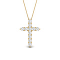 Thumbnail 36 - 1+Carat+Diamond+Simple+Cross+Pendant+with+Lab+Diamond+In+14K+Yellow+Gold-FDPD10825-1.00+CT-1+1