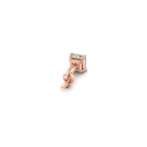 1 Carat Single Solitaire Princess Cut Male Earring